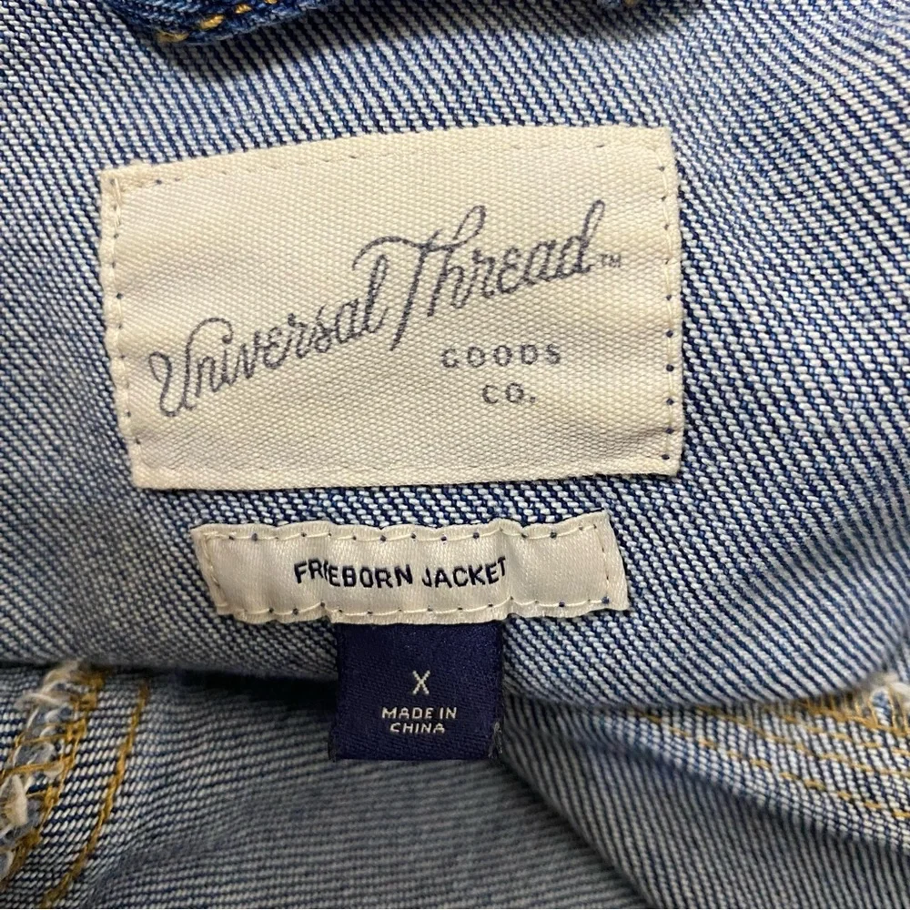 Universal Thread Freeborn Jacket button up Spring dark denim Jean jacket size X - Picture 11 of 12
